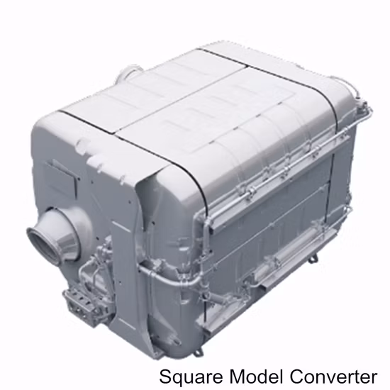 China Good Price High Conversion Efficiency Car Metal Catalyst Stainless Steel Catalytic Converter Square Model Catalytic Converter Assembly